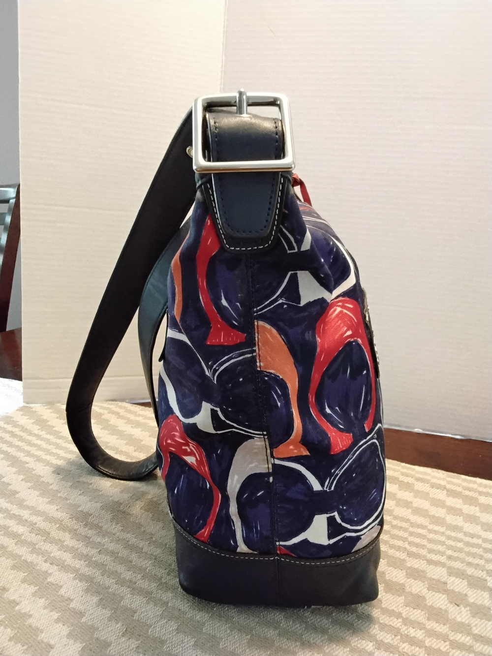 Coach Navy Multicolor Circle-Print Vintage Duffle Bag - Picture 4 of 10